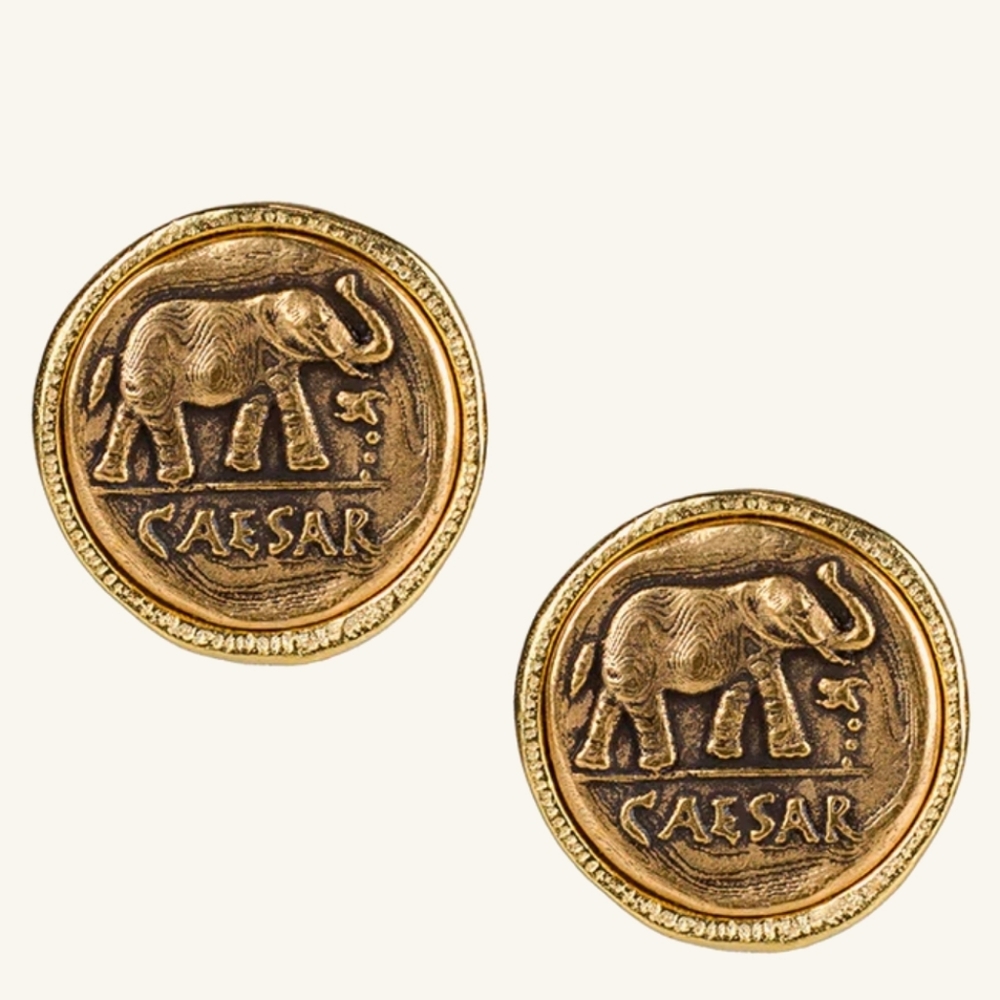 Patricia Nash Elephant Coin Earrings NEW